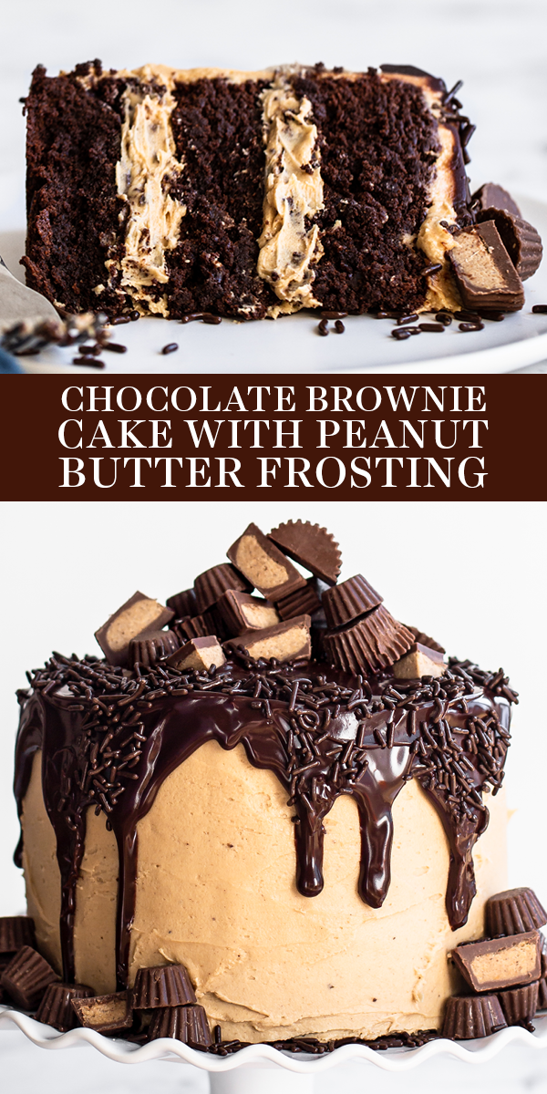 Chocolate Brownie Cake with Peanut Butter Frosting -   17 cake Easy box ideas