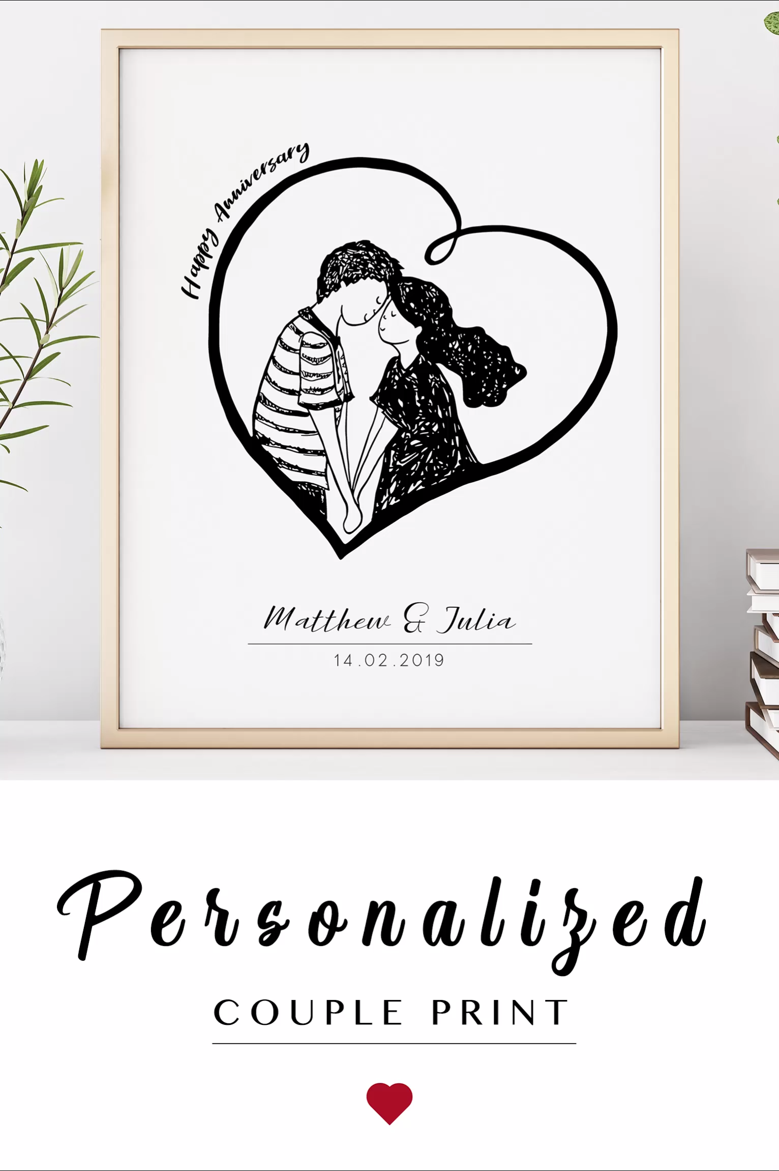 Personalized Wedding Anniversary Gift for Couple / Personalized Anniversary Print / Anniversary Gift -   17 diy projects For Couples friends ideas