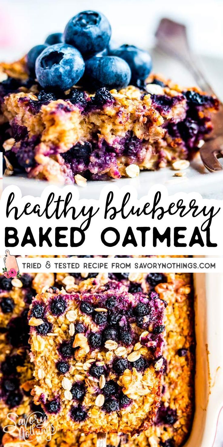 Easy and Healthy Blueberry Baked Oatmeal Recipe -   18 healthy recipes Breakfast night ideas