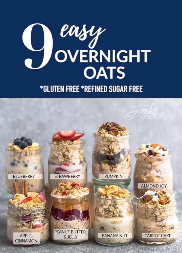 9 Easy Overnight Oats -   18 healthy recipes Breakfast night ideas