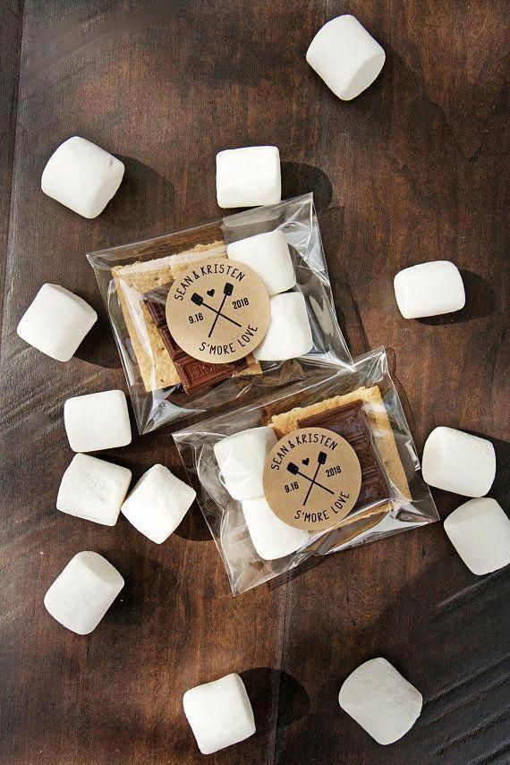 S'more Love Stickers - Camping Theme Wedding Favors, Bridal Shower - DIY Food Favor - 20 Stickers (food not included) -   18 wedding Themes creative ideas
