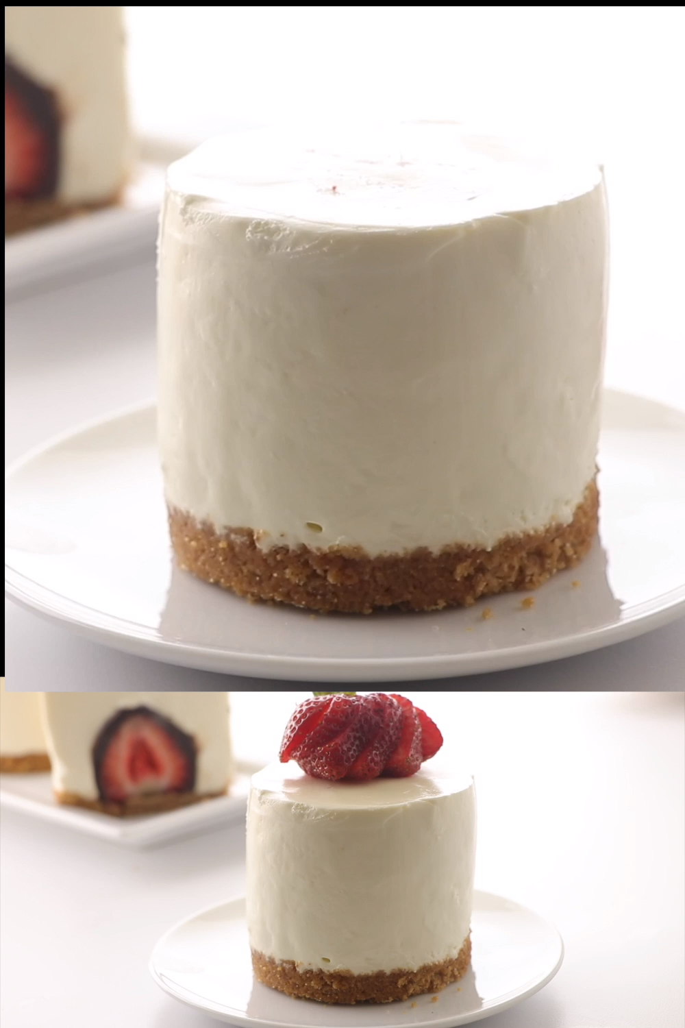 No Bake Cheesecake with a Chocolate Covered Strawberry -   19 desserts vanilla ideas