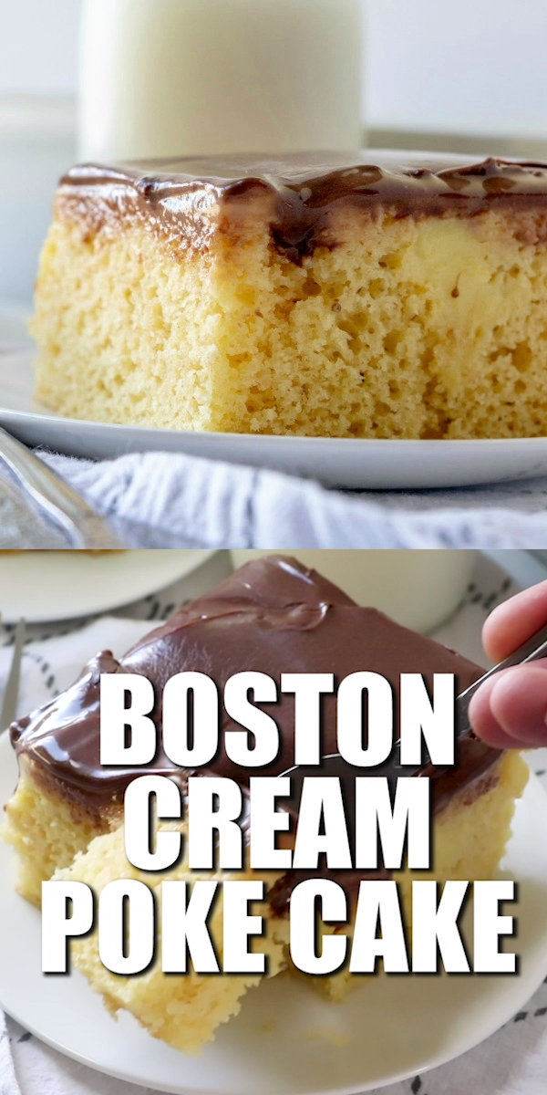 BOSTON CREAM POKE CAKE -   19 desserts vanilla ideas