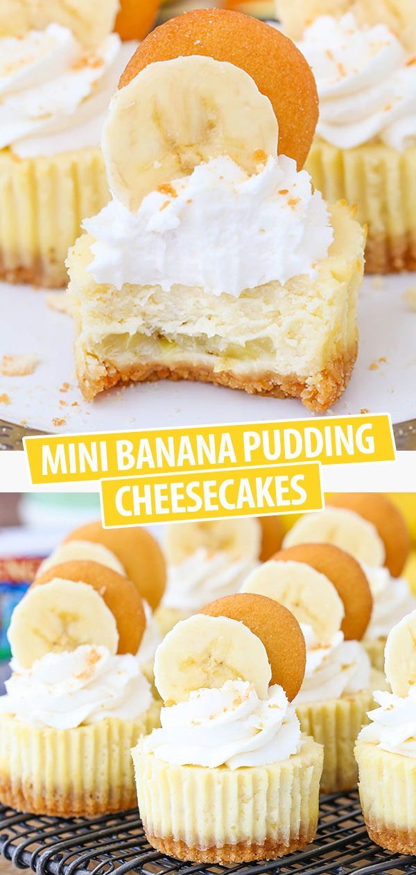 Mini Banana Pudding Cheesecakes Recipe | Easy Banana Cheesecake -   19 desserts vanilla ideas
