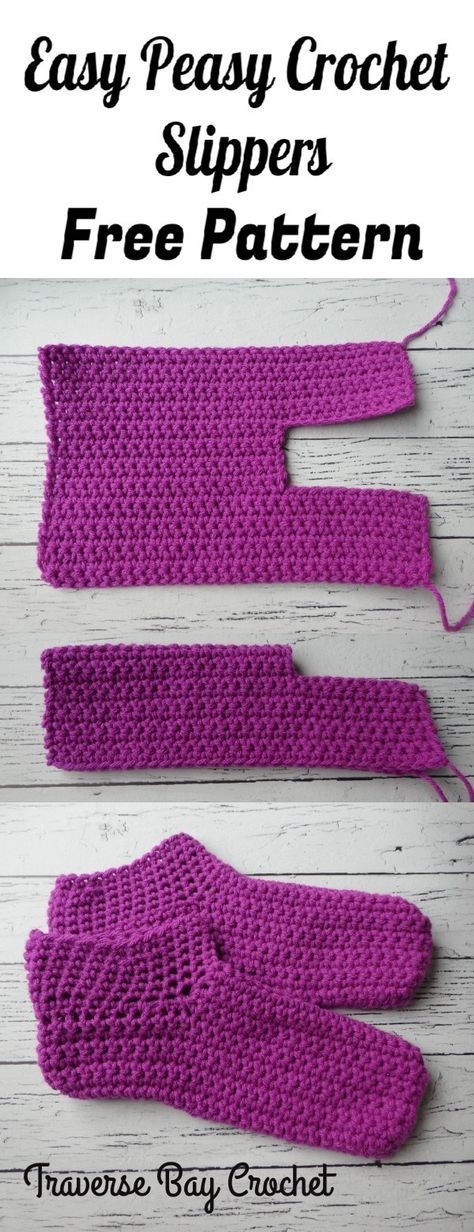 Easy peasy adult crochet slippers - Traversebaycrochet.com -   19 knitting and crochet posts ideas