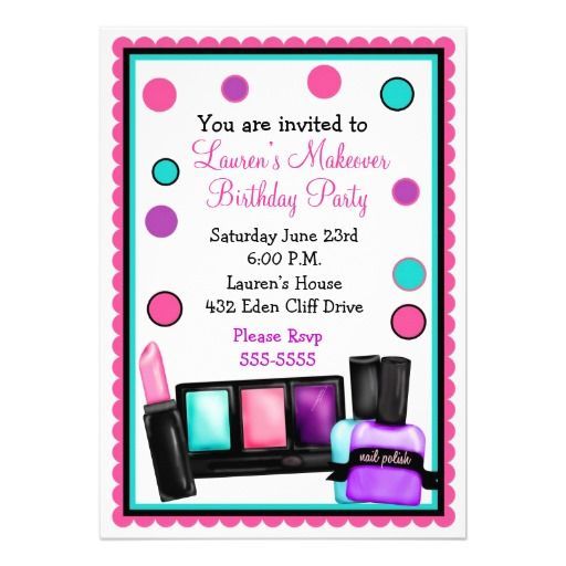 Make-up Make over Birthday Invitations | Zazzle.com -   19 makeup Party invites ideas