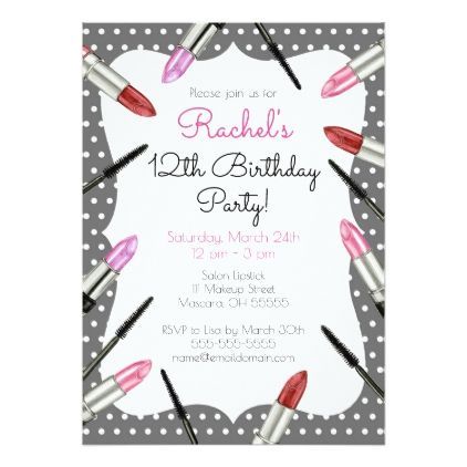Makeup Themed Birthday Party Invitation | Zazzle.com -   19 makeup Party invites ideas