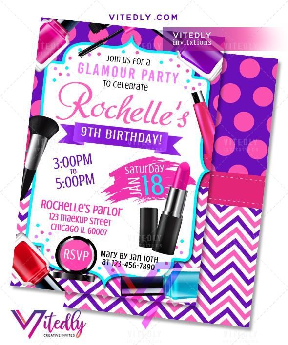Makeup invitation, Makeup birthday party invitation! -   19 makeup Party invites ideas