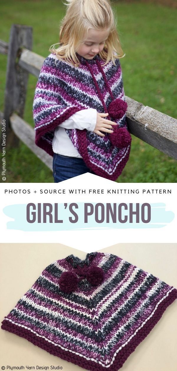 Chunky Ponchos for Kids Free Knitting Patterns -   21 knitting and crochet Free Patterns kids ideas