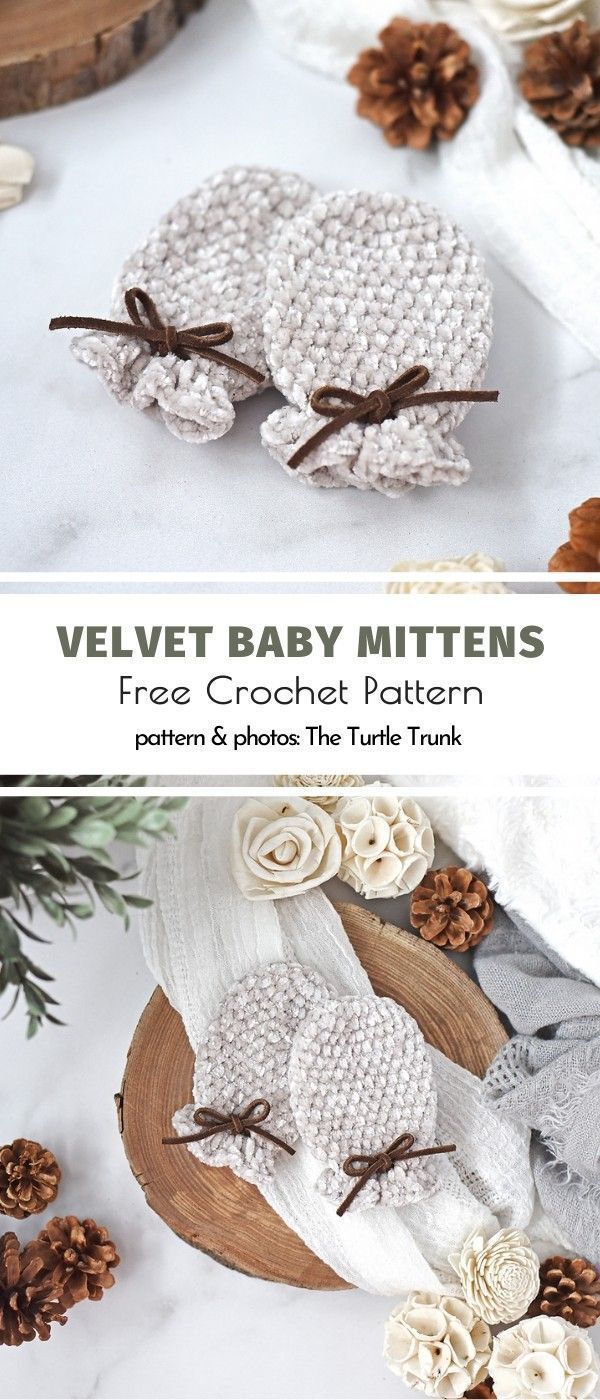 Velvet Baby Mittens Free Crochet Pattern -   21 knitting and crochet Free Patterns kids ideas