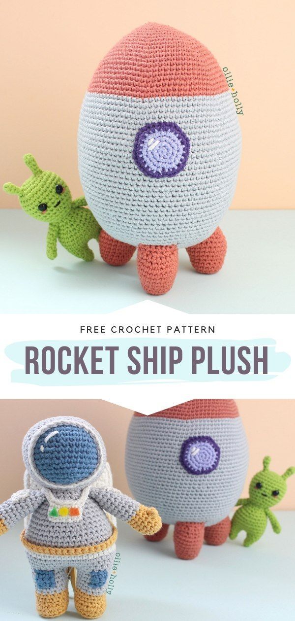 How to Crochet Rocket Ship Plush -   21 knitting and crochet Free Patterns kids ideas