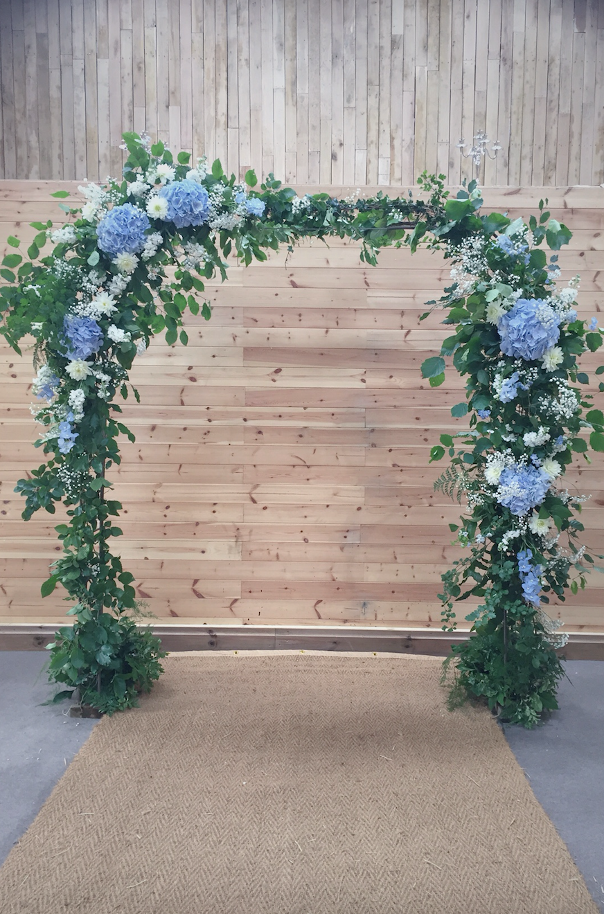 White and Blue Wedding at Chafford Park, Kent — Jennifer Pinder Kent Wedding Flowers -   15 wedding Blue arch ideas