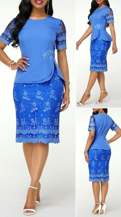 Round Neck Short Sleeve Back Slit Lace Dress | Rotita.com - USD $23.56 -   16 dress Beautiful classy ideas
