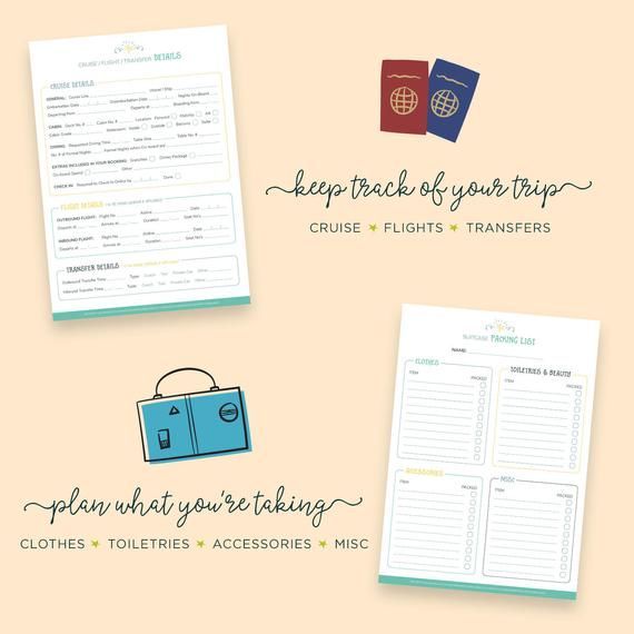 Cruise Travel Planner, US Letter, Holiday Planning Kit, Vacation Checklist, Trip Planner Kit, Cruise Planning, Vacation Planner -   16 holiday Checklist clothes ideas
