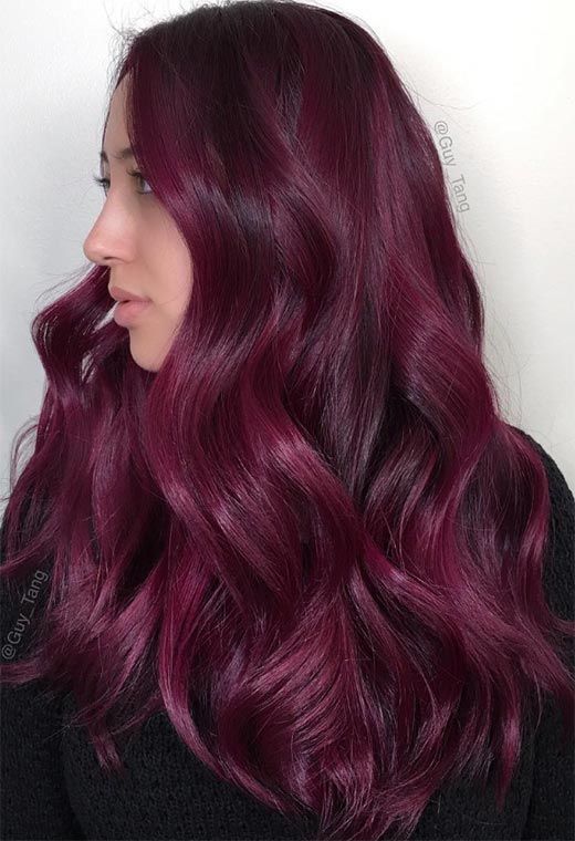Your Plum Hair Color Guide: 57 Posh Plum Hair Color Ideas & Dye Tips -   16 plum hair Burgundy ideas