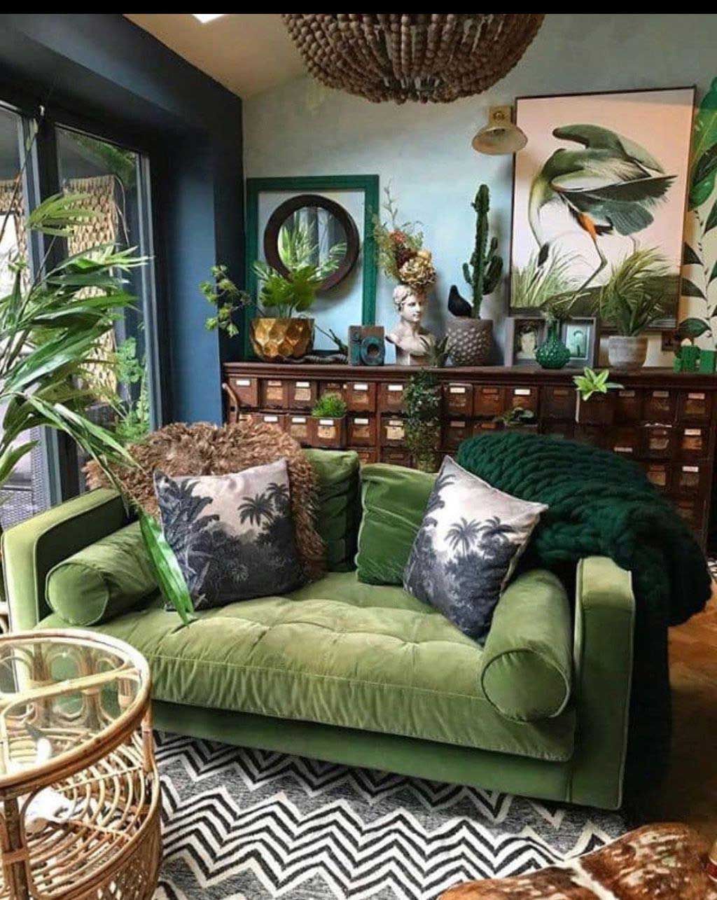 50 Beautiful Bohemian Decor Ideas For Living Room 28 - Best Home Design Ideas -   16 room decor Green home ideas