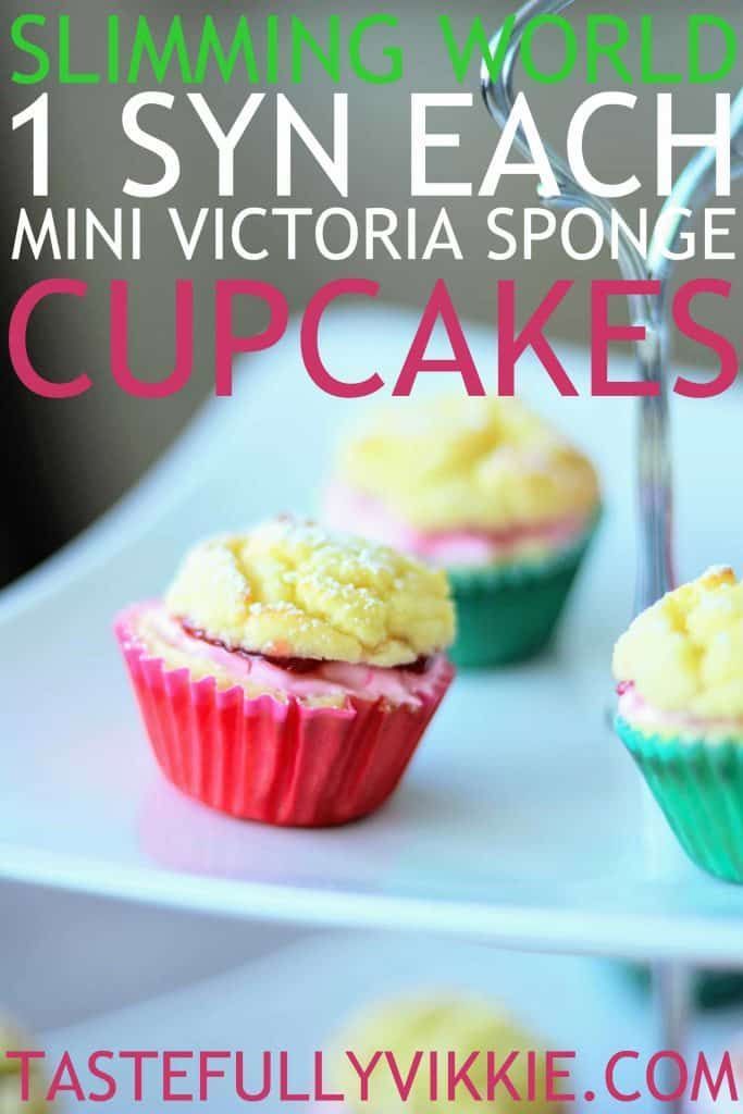 Slimming World 1 Syn Pink Strawberry Victoria Sponge Cupcakes - Tastefully Vikkie -   17 cake Healthy slimming world ideas