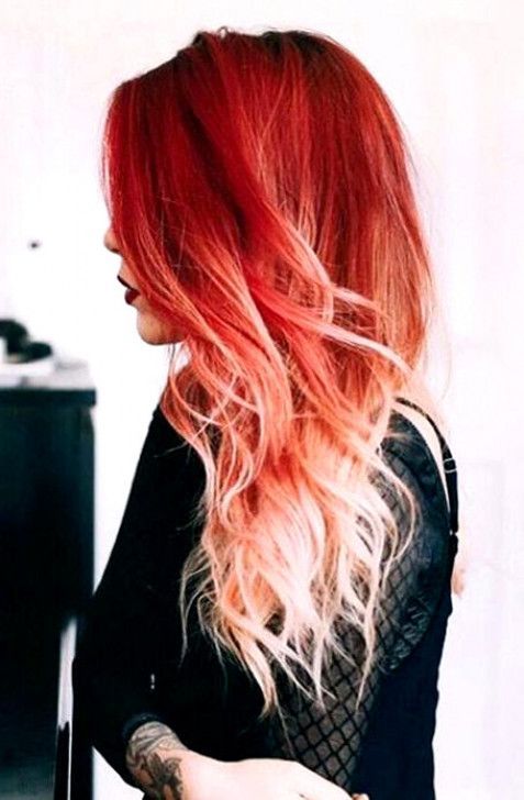 The Most Gorgeous Red Ombre Hair Ideas for Fiery Ladies -   17 hair White red ideas