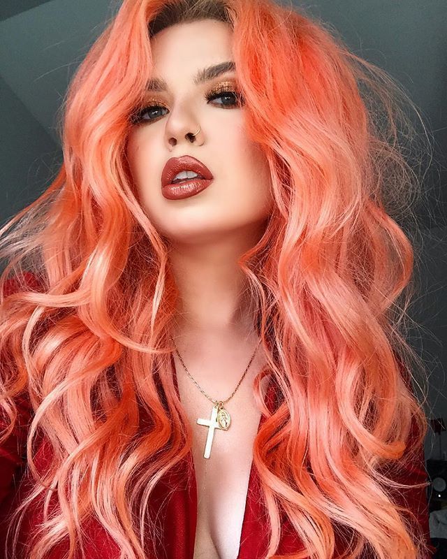 Neon Peach Hair Color -   17 hair White red ideas