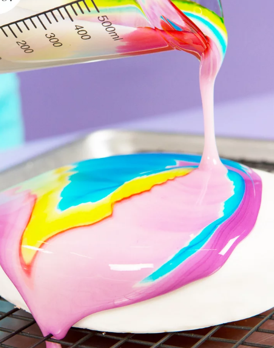 Easy Tie-Dye Cake Glaze Will Hypnotize Your Guests -   18 cake Unicorn tie dye ideas