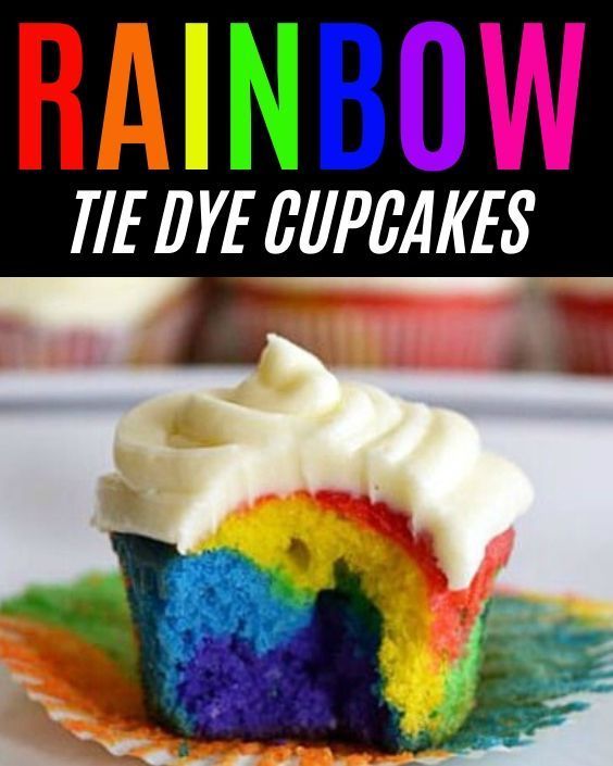 Rainbow Tie Dye Cupcakes -   18 cake Unicorn tie dye ideas