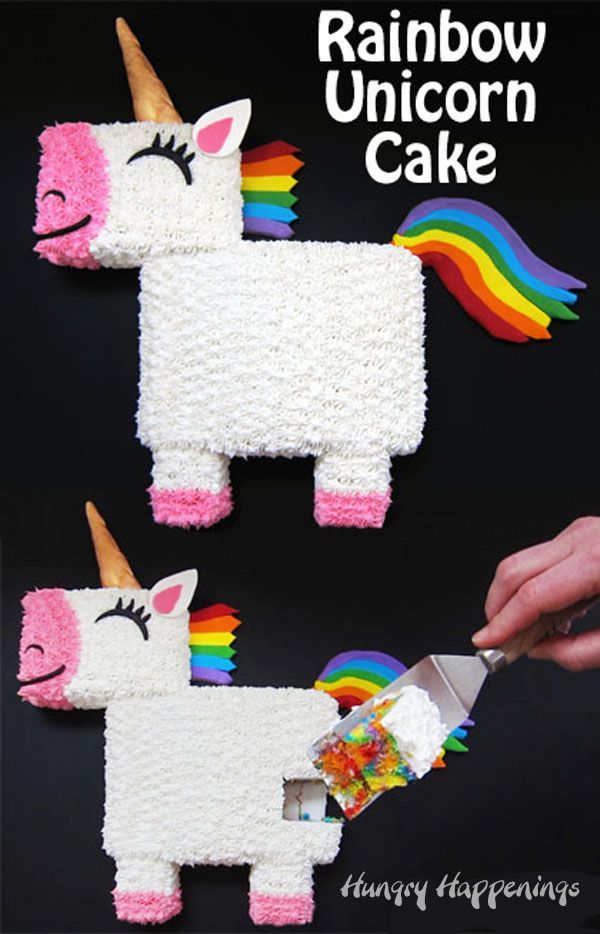 Cute Unicorn Cake with Rainbow Cake Inside -   18 cake Unicorn tie dye ideas