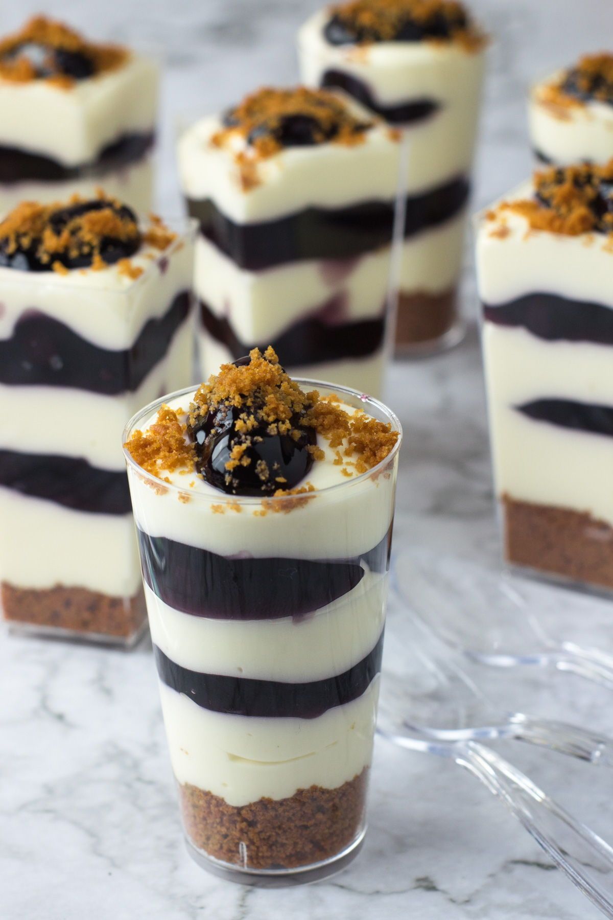 No-Bake Blueberry Cheesecake Shooters -   18 desserts For Parties crowd pleasers ideas