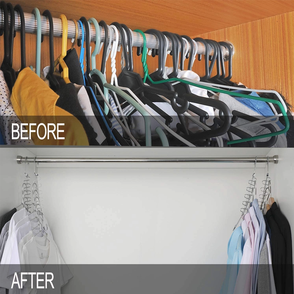 Space Saving Cloth Hanger -   18 DIY Clothes Storage life changing ideas