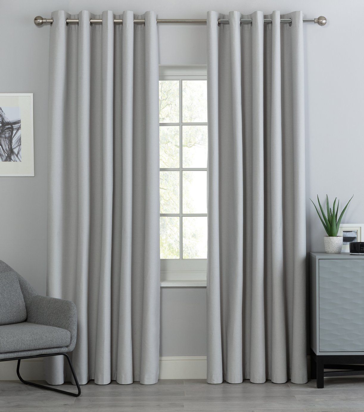 Argos Home Blackout Eyelet Curtain - Dove Grey -   18 room decor Grey curtains ideas
