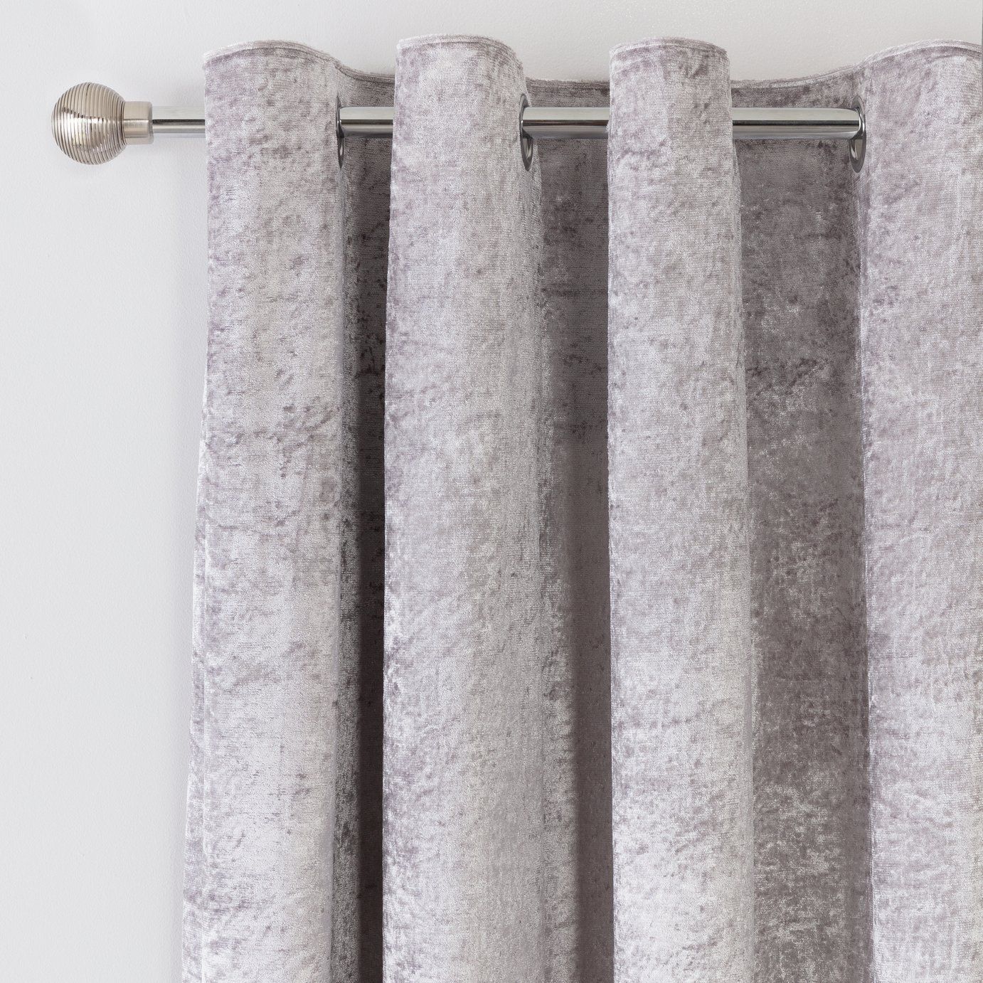 Argos Home Crushed Velvet Lined Eyelet Curtains - Grey -   18 room decor Grey curtains ideas