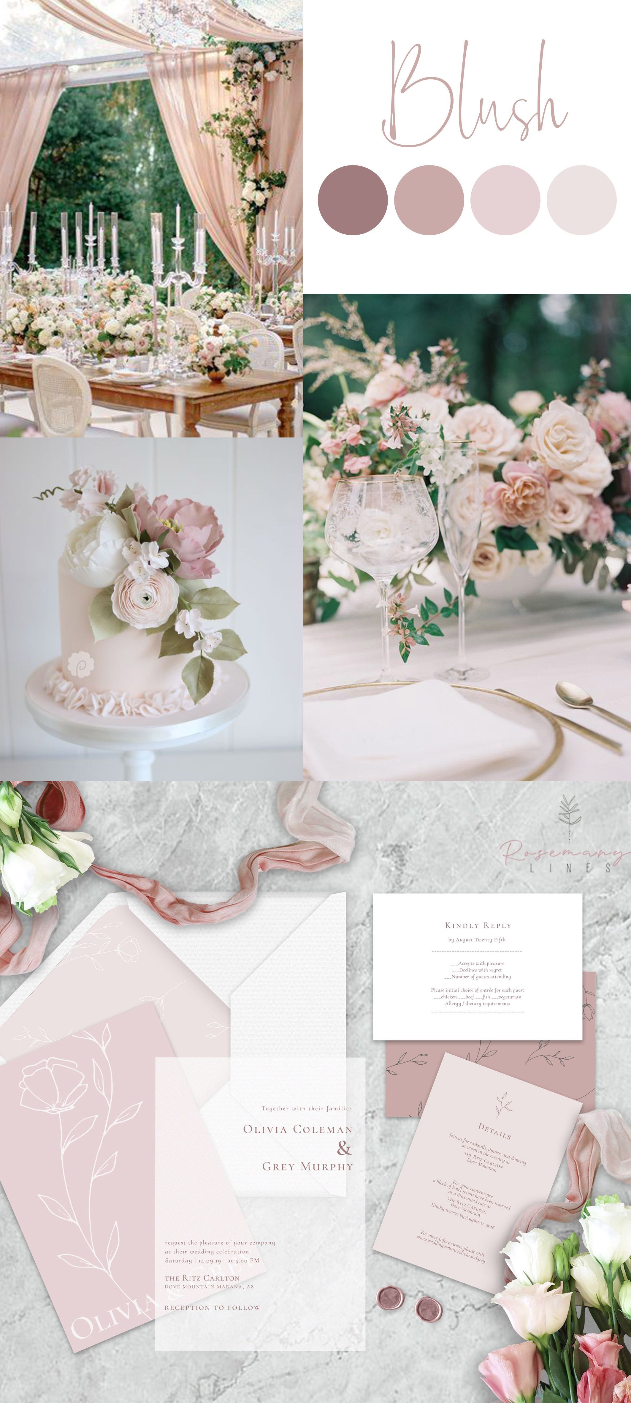 Wedding Inspiration: Blush Wedding Theme -   18 wedding Invitations pink ideas