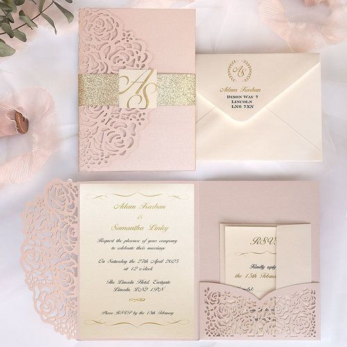 Rosie Pink & Gold -   18 wedding Invitations pink ideas