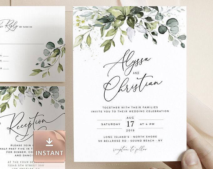 Printable Wedding Invitation Set | Black and White Rustic Wedding Invitation Suite | Elegant Wedding Invitations Template | Instant Download -   18 wedding Invitations pink ideas