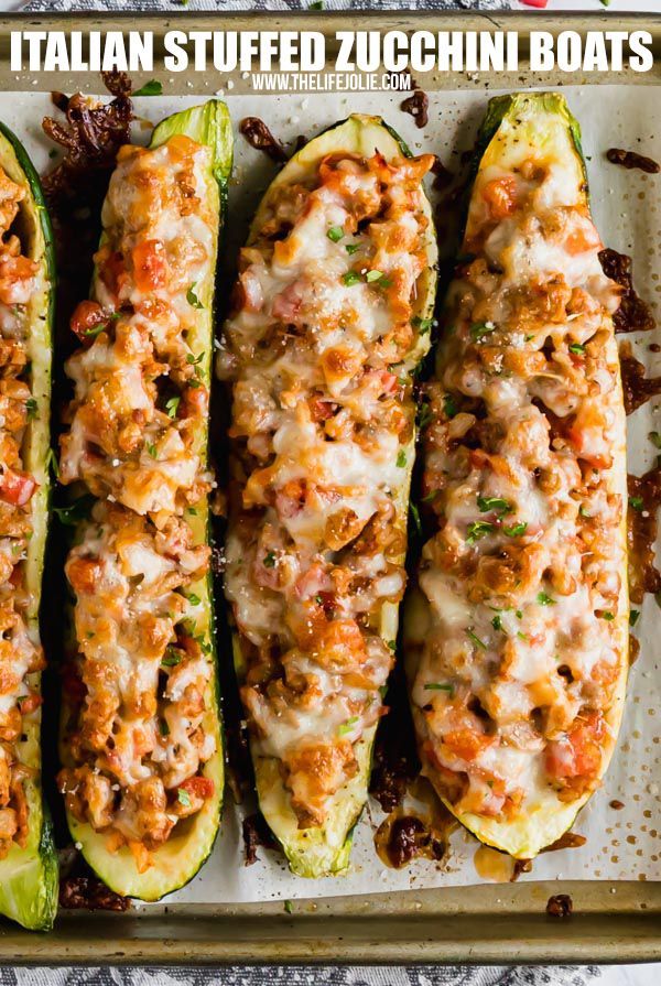 Italian Stuffed Zucchini Boats -   18 zucchini boats ideas