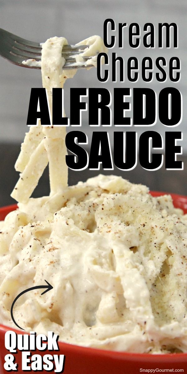 Easy CREAM CHEESE ALFREDO SAUCE @SnappyGourmet.com -   19 alfredo sauce recipe ideas