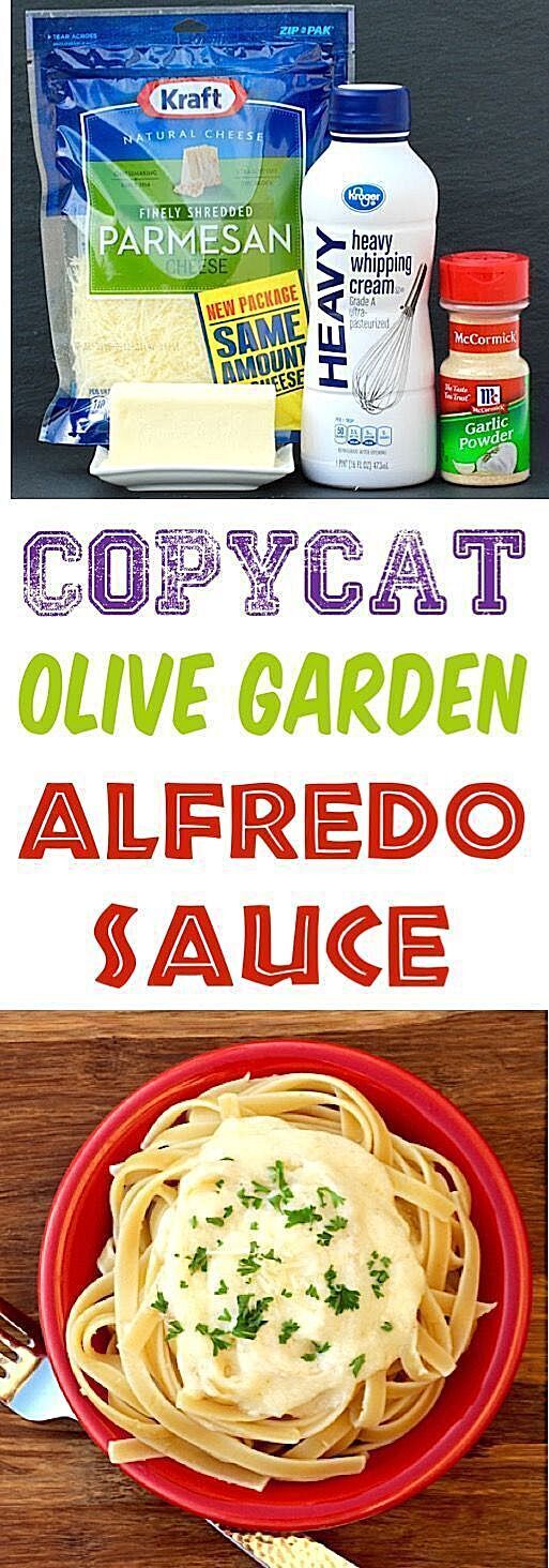 Olive Garden Alfredo Sauce Recipe Easy Copycat Recipes!  You won't believe -   19 alfredo sauce recipe ideas