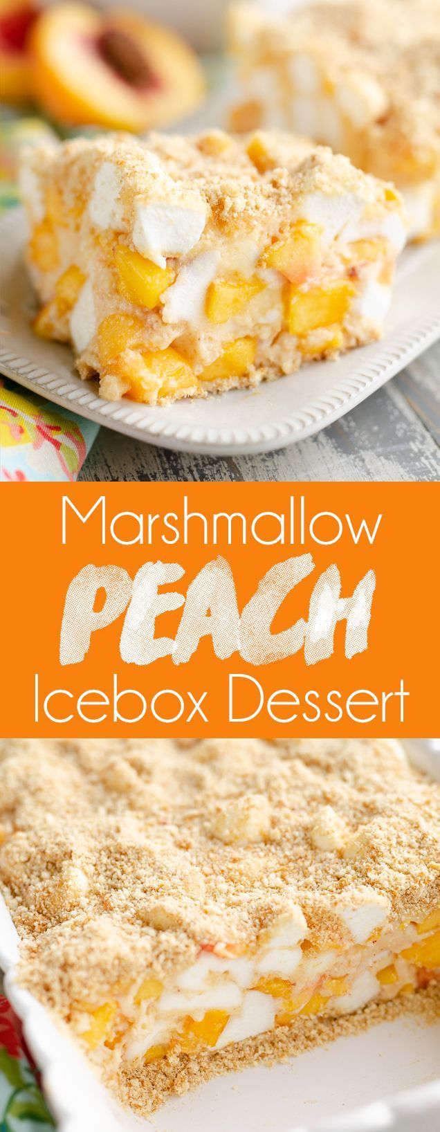 Marshmallow Peach Icebox Dessert -   19 desserts Summer unique ideas