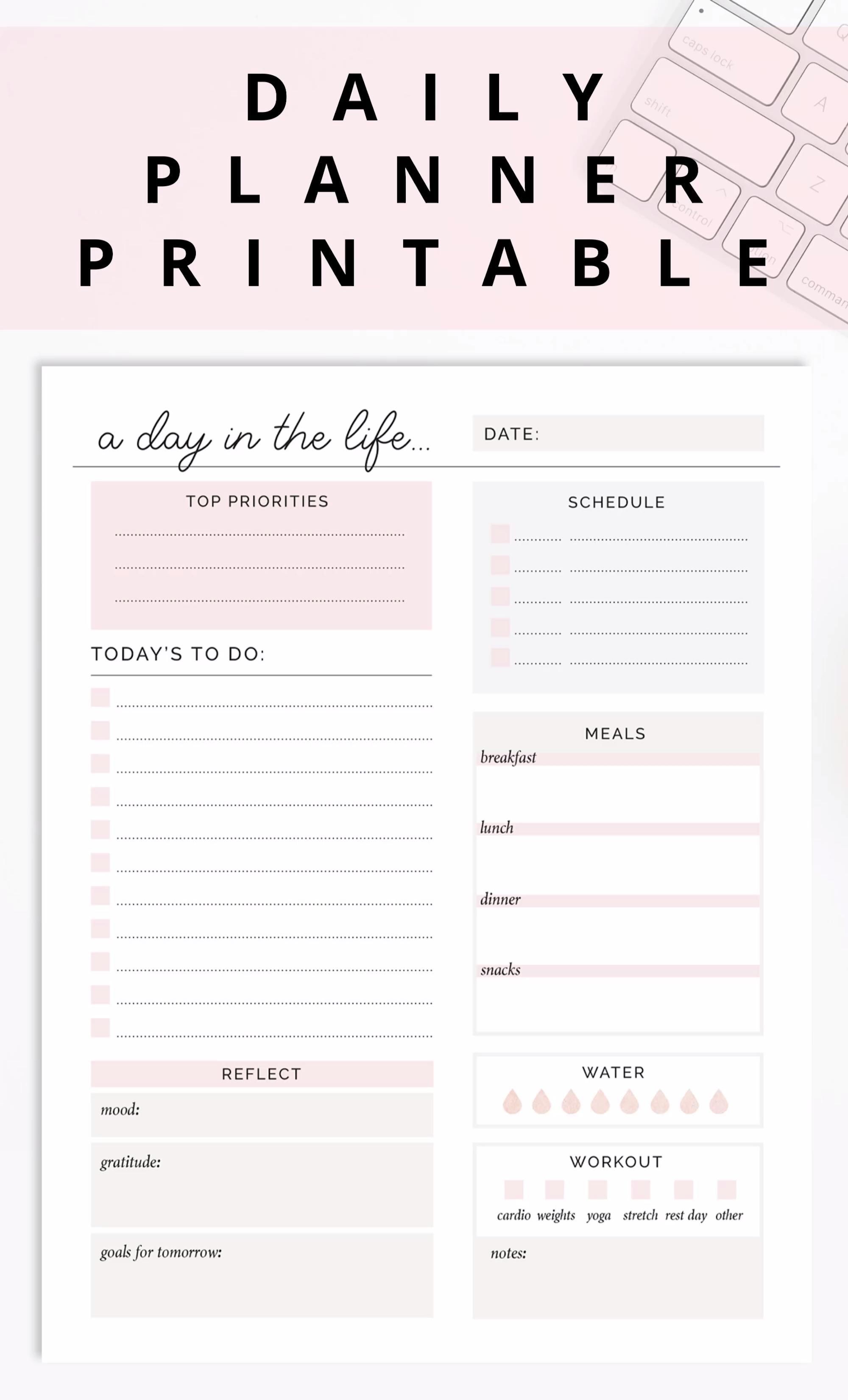 Daily Planner Printable/ Editable Daily To Do list Planner Page, Meal Planner, Fitness Goals Tracker -   19 fitness Goals planner ideas