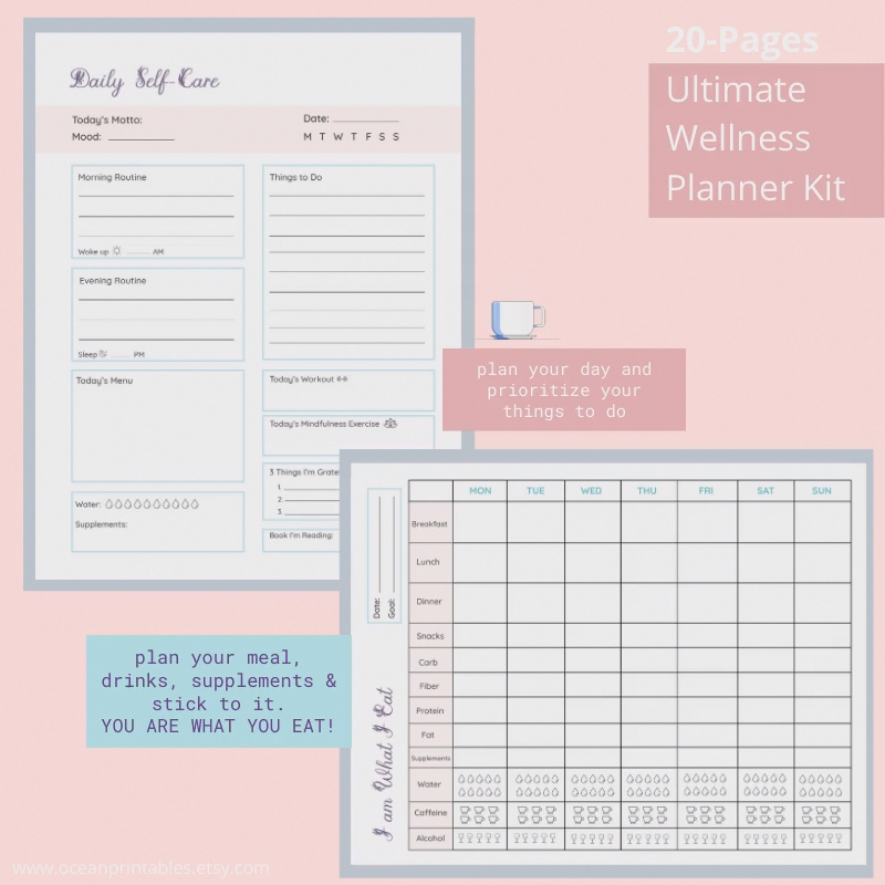 Health & Wellness Planner Kit -   19 fitness Goals planner ideas