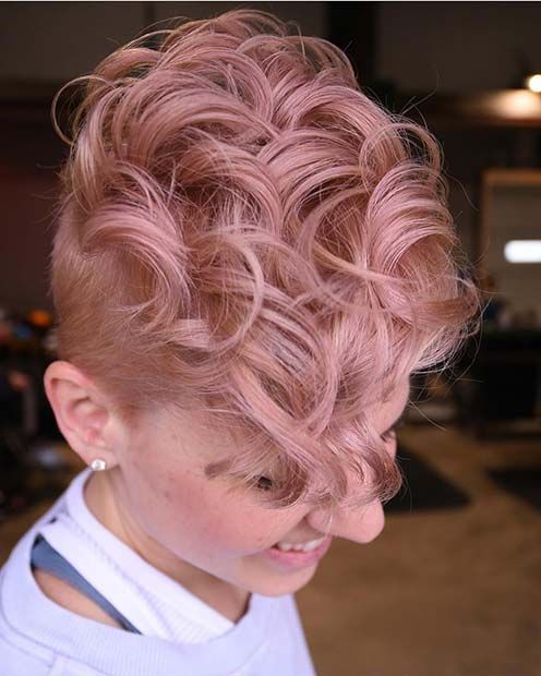 19 hair Rose Gold pixie ideas