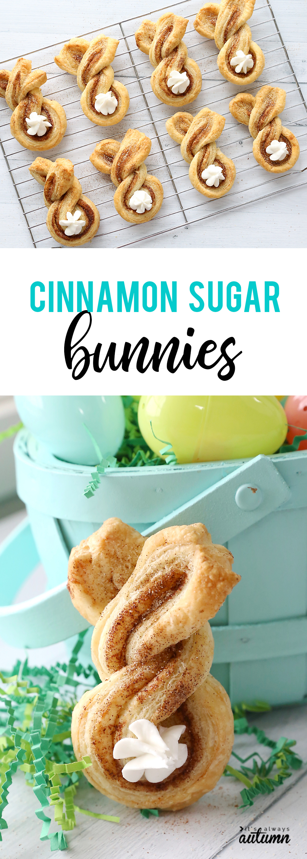 Cinnamon sugar Easter bunny twists {fun + easy Easter treat} - It's Always Autumn -   19 holiday Easter recipe ideas