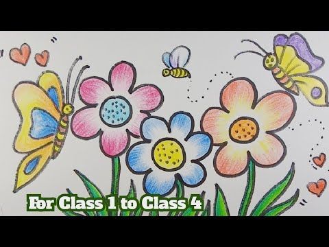 Easy and simple Flower Garden Drawing -   19 small cake Drawing ideas