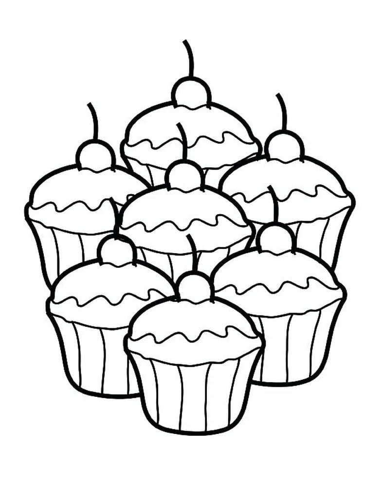 Hello Kitty Cupcake Coloring Pages -   19 small cake Drawing ideas