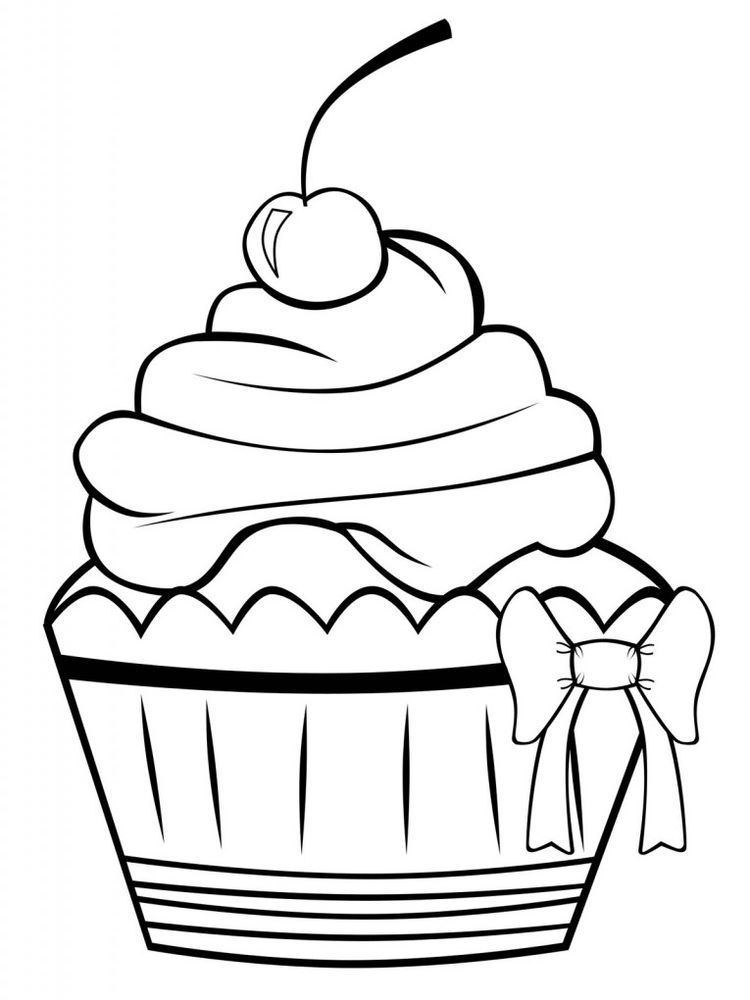 Cartoon Cupcake Coloring Pages -   19 small cake Drawing ideas