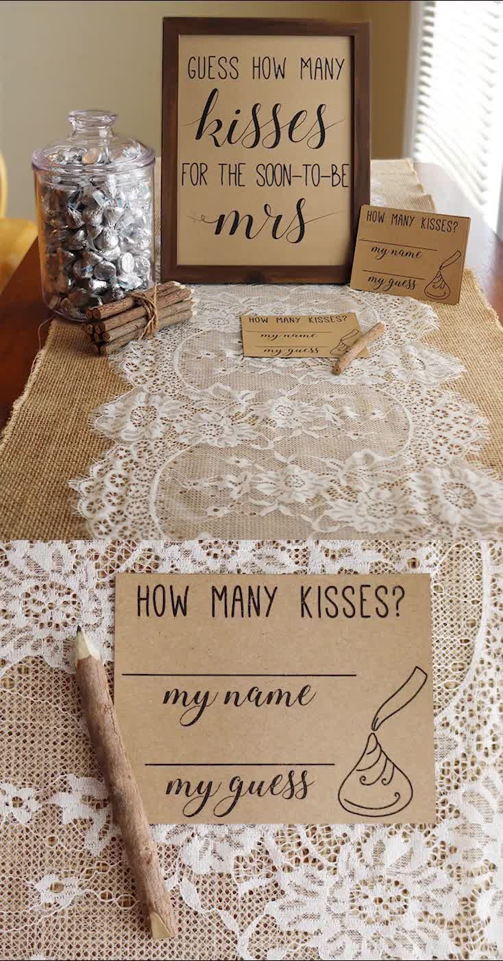 Guess How Many Kisses . Guess How Many Kisses for the Mrs . Bridal Shower Games . Wedding Shower Gam -   19 wedding Games for bridal party ideas