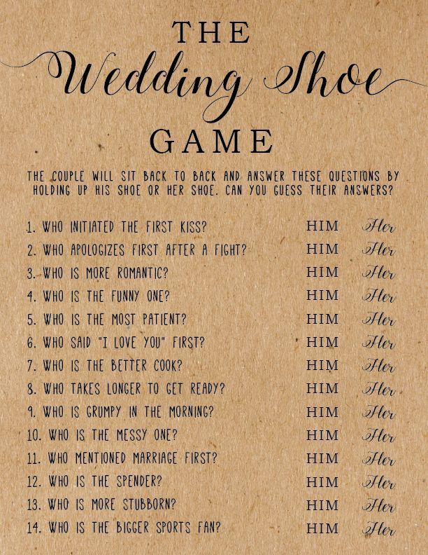 The Wedding Shoe Game . Bridal Shower Games . Wedding Shower Games . Bridal Shower Print . Bridal Shower Printable Games . Printable Games -   19 wedding Games for bridal party ideas