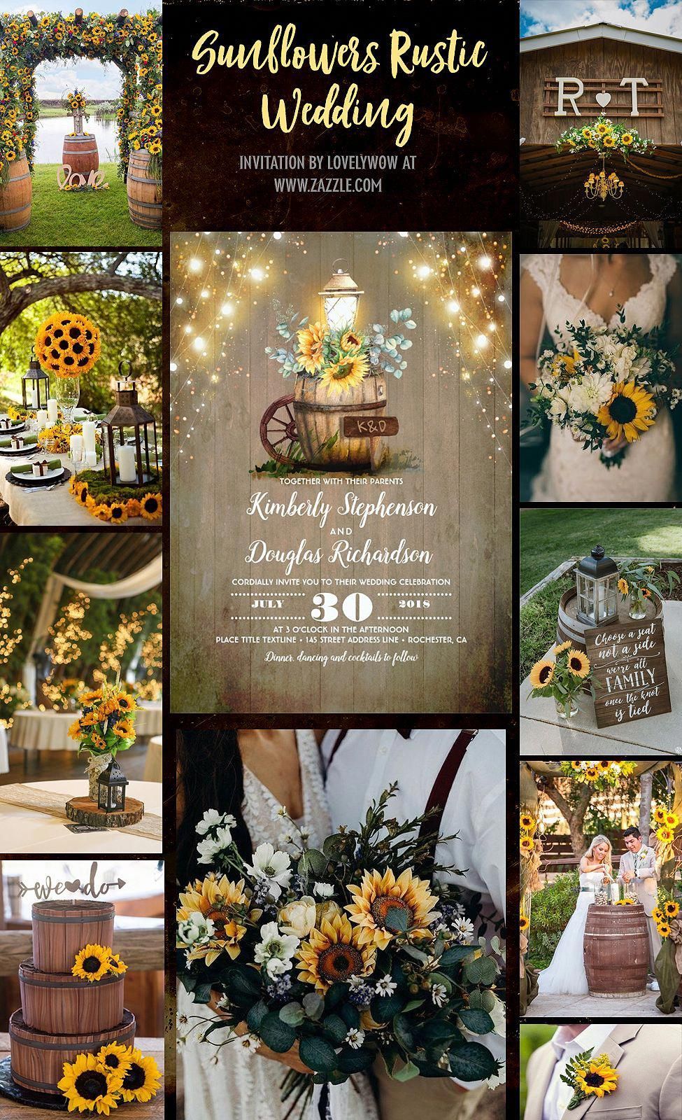 Sunflowers Lantern Rustic Floral Fall Wedding Invitation -   19 wedding Simple fall ideas