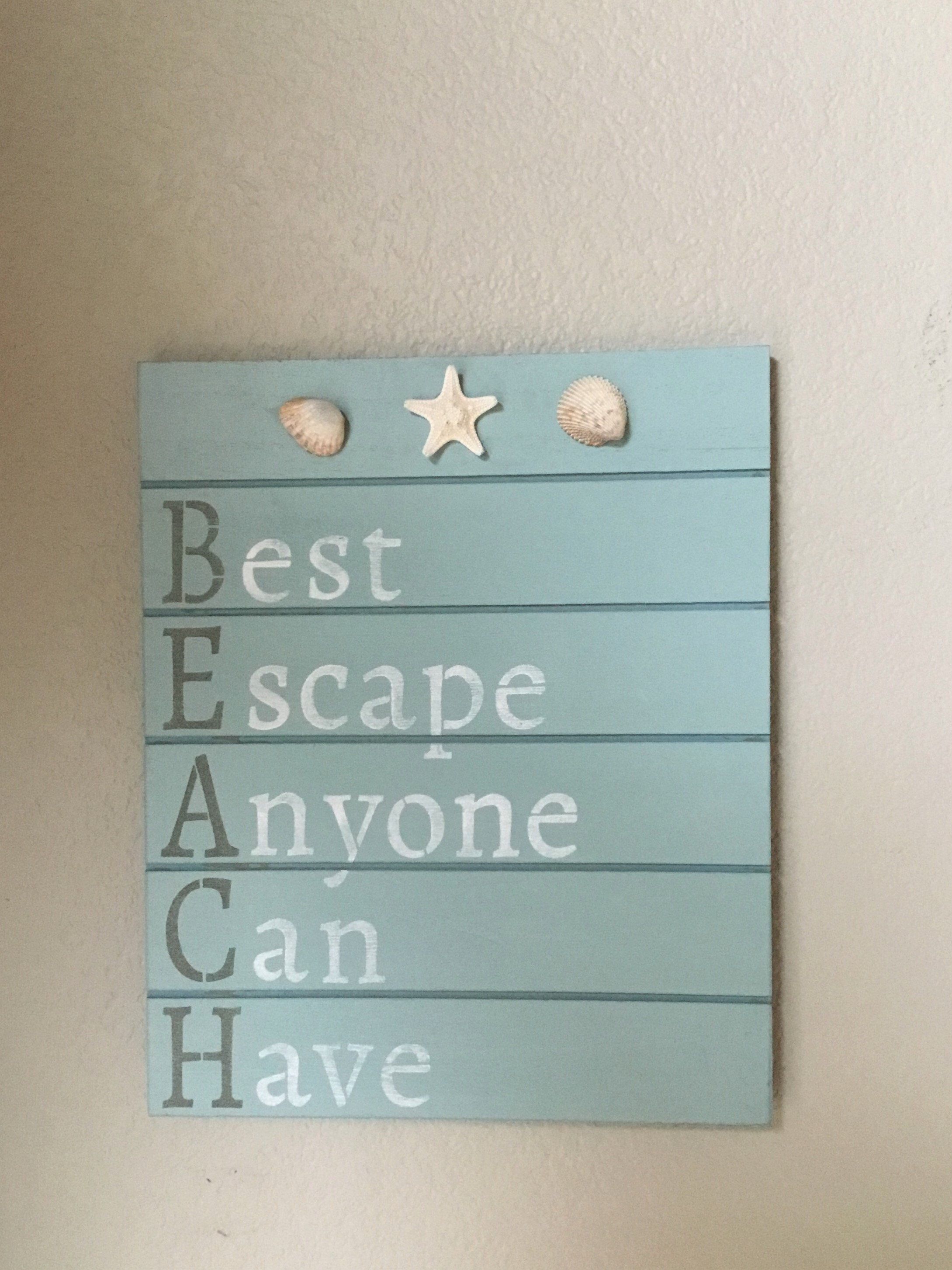 Beach Sign BEACH: Best Escape Anyone Can Have | Etsy -   17 room decor Beach wood signs ideas