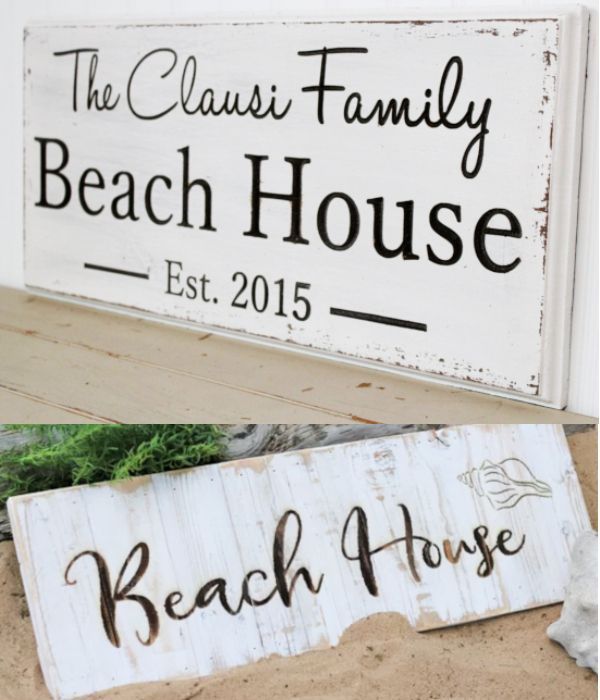 Farmhouse Style Beach House Wood Signs Wall Decor -   17 room decor Beach wood signs ideas