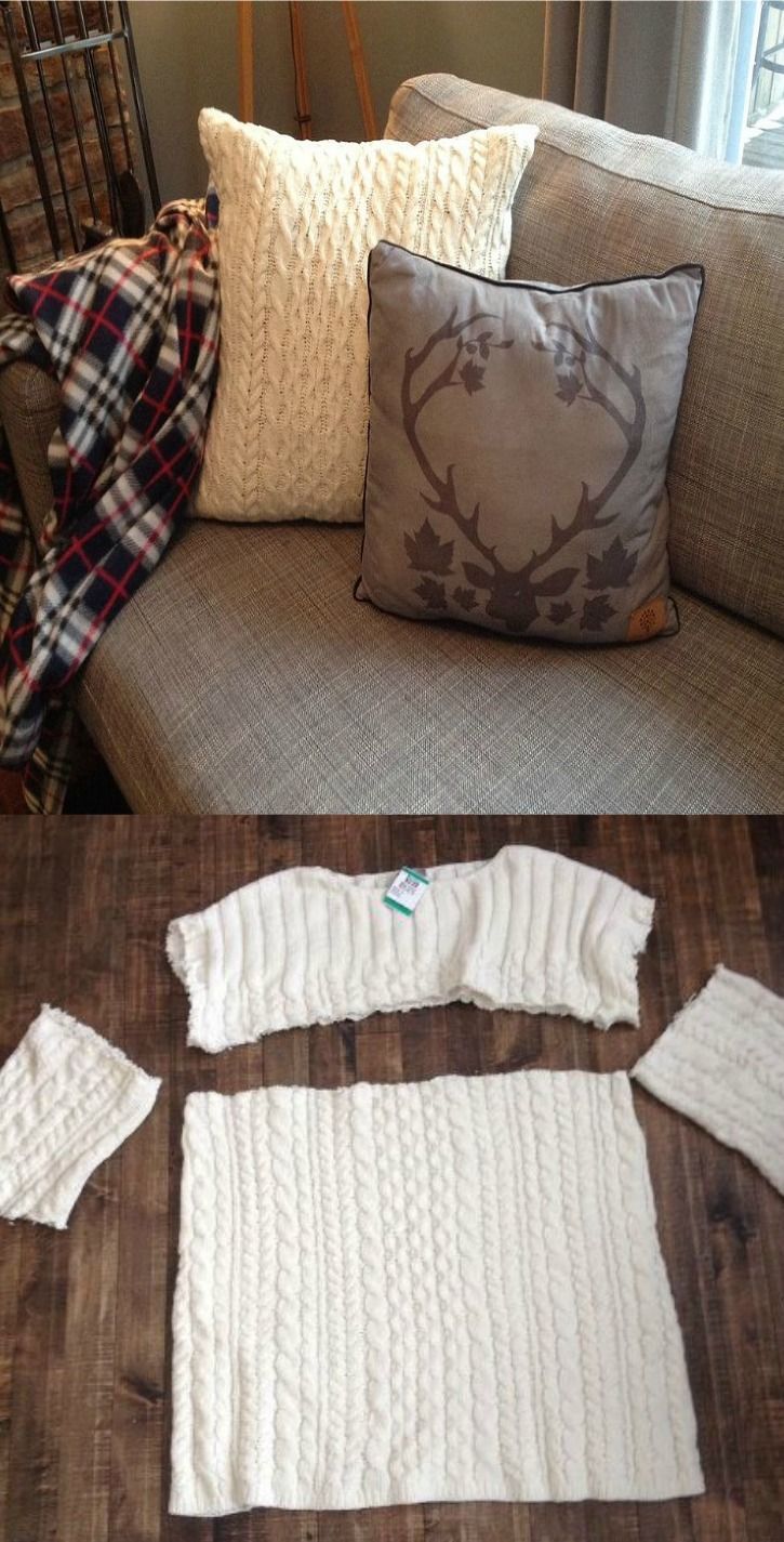 18 DIY Clothes Sweater pillow covers ideas